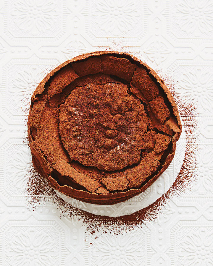 Gluten-free chocolate torte with a rich fudgy texture, by Bobbette & Belle