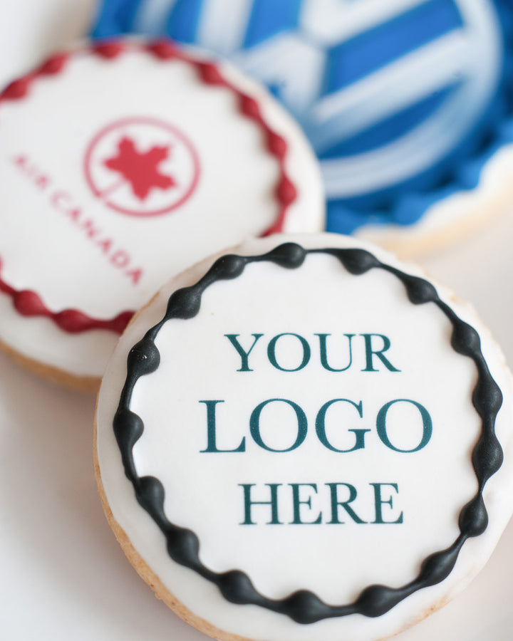 Edible Image Cookie by Bobbette & Belle, a sugar cookie printed with a custom logo