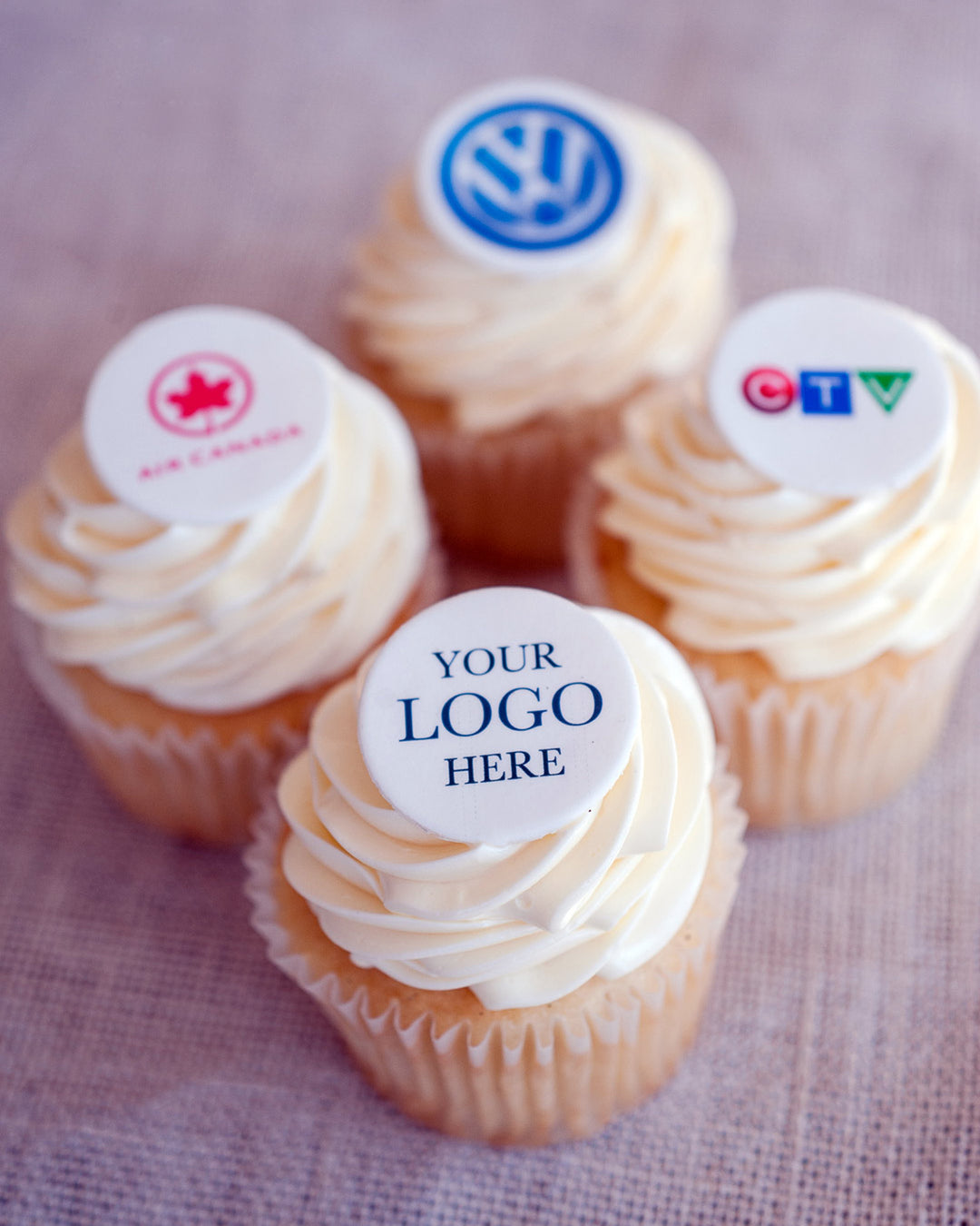 Edible Image Cupcake Favour by Bobbette & Belle, topped with a custom printed image