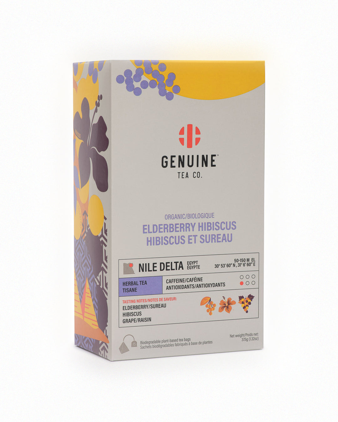 Genuine Tea Elderberry Hibiscus loose tea box