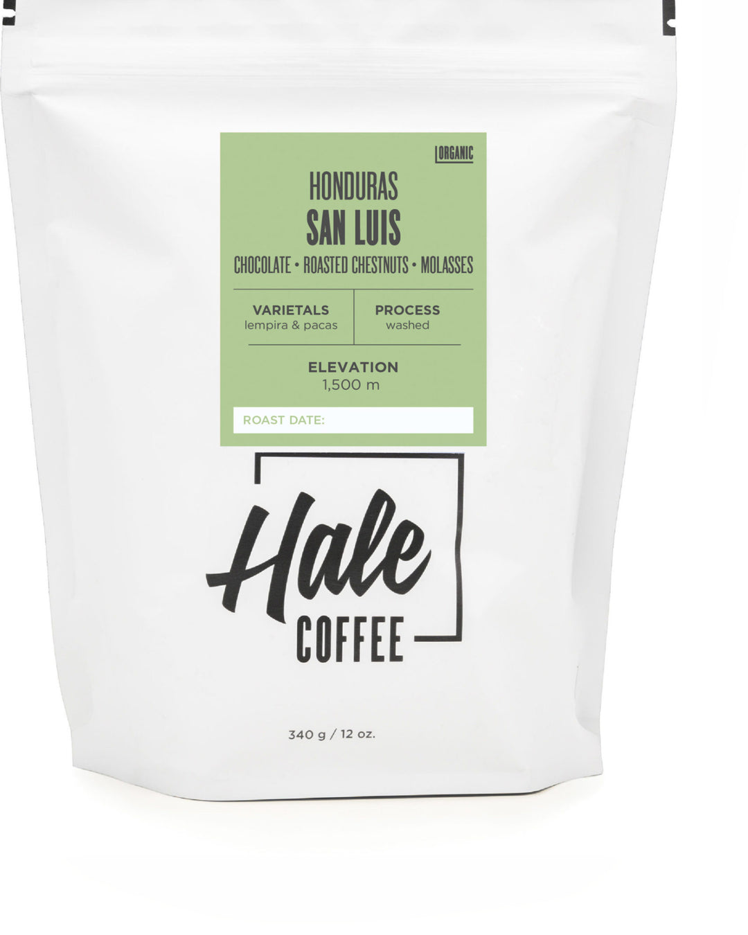 Bag of Hale Coffee Honduras San Luis whole bean coffee
