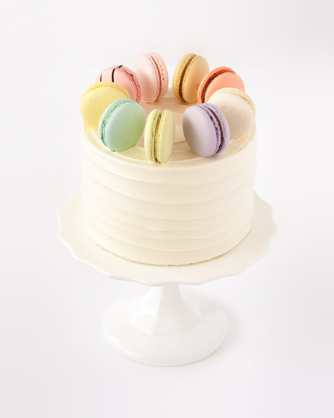 Macaron Lovers Cake by Bobbette & Belle, topped with French macarons