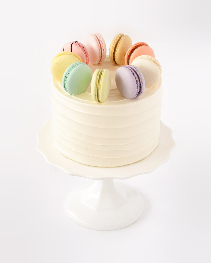 Macaron Lovers Cake by Bobbette & Belle, topped with French macarons