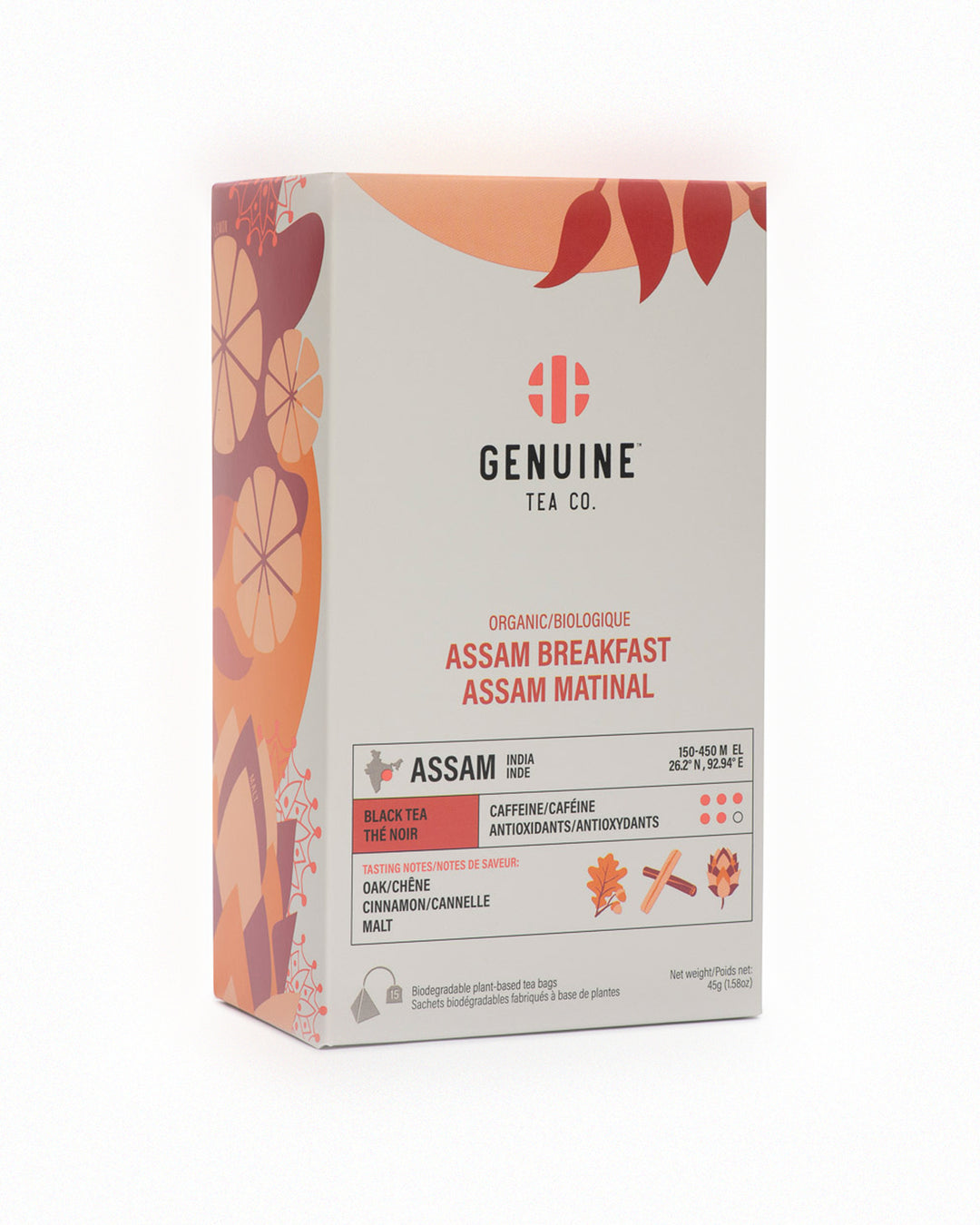 Genuine Tea Organic Assam Breakfast loose tea box