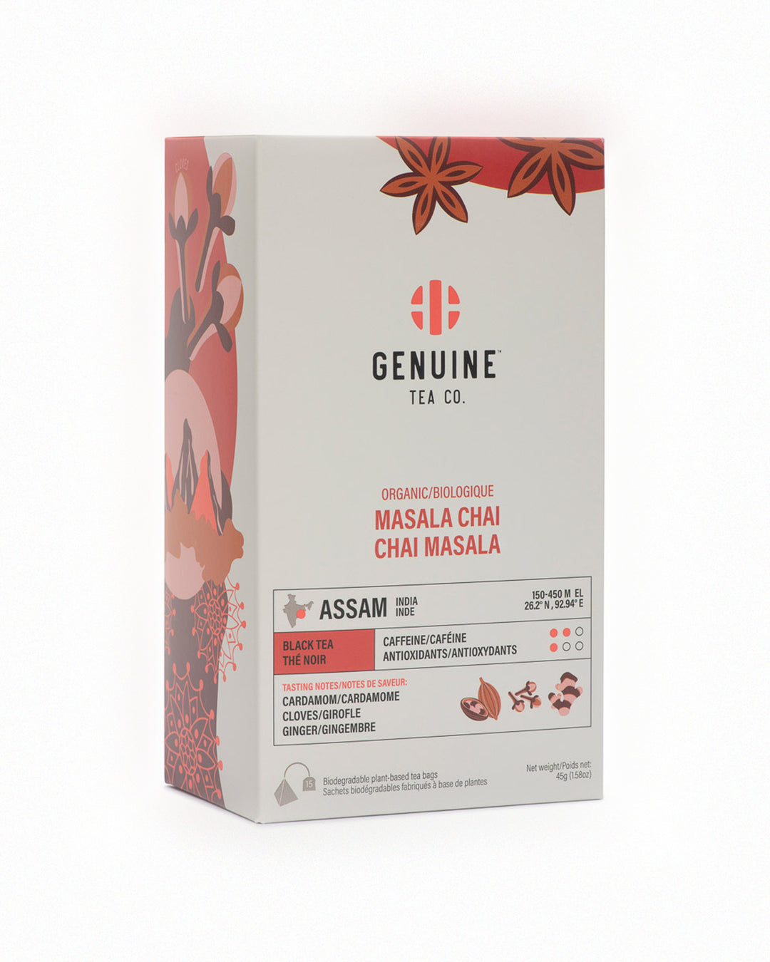 Genuine Tea Organic Masala Chai loose tea box