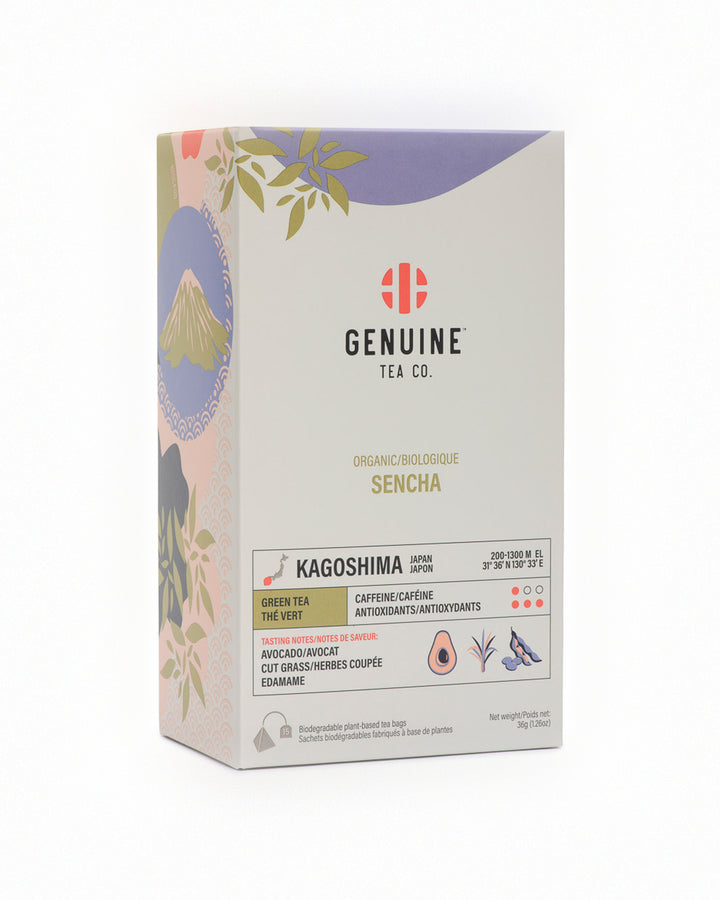 Genuine Tea Organic Sencha green tea box
