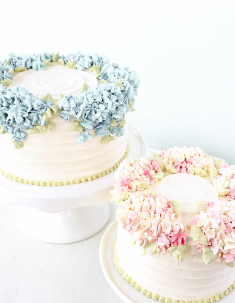 Buttercream Hydrangea Cake Bobbette & Belle
