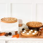 Pumpkin Pie and Apple Crumble Thanksgiving dessert duo, featuring rich pumpkin and spiced apple flavours, perfect for holiday celebrations and family gatherings