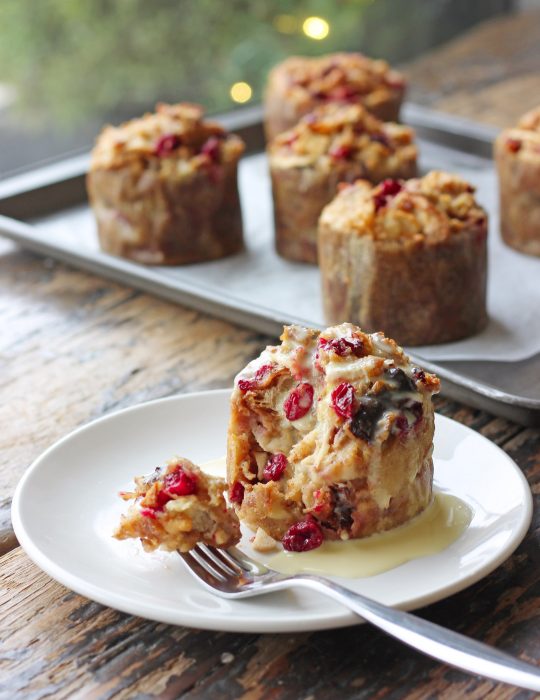 Cranberry Apple Bread Pudding (individual)