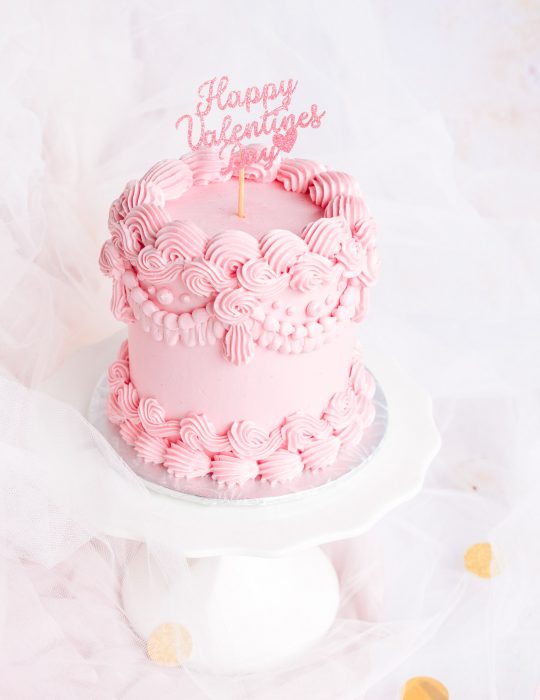 Piped Valentine's Day Cake