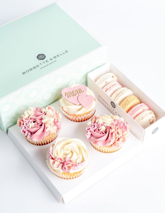Mothers Day Cupcake & French Macaron Gift Box