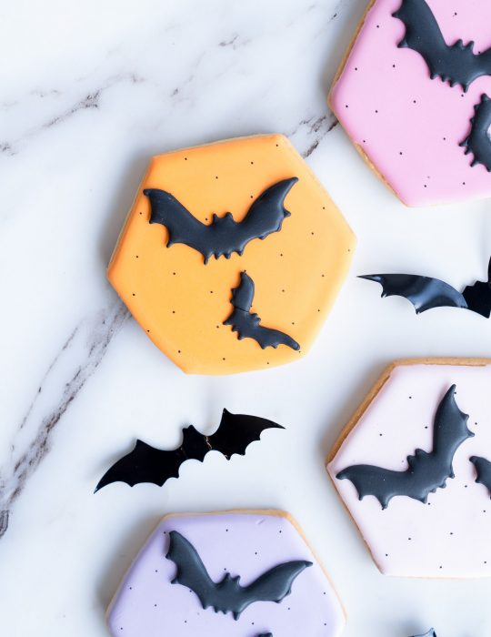 Pastel Halloween Bat Cookies