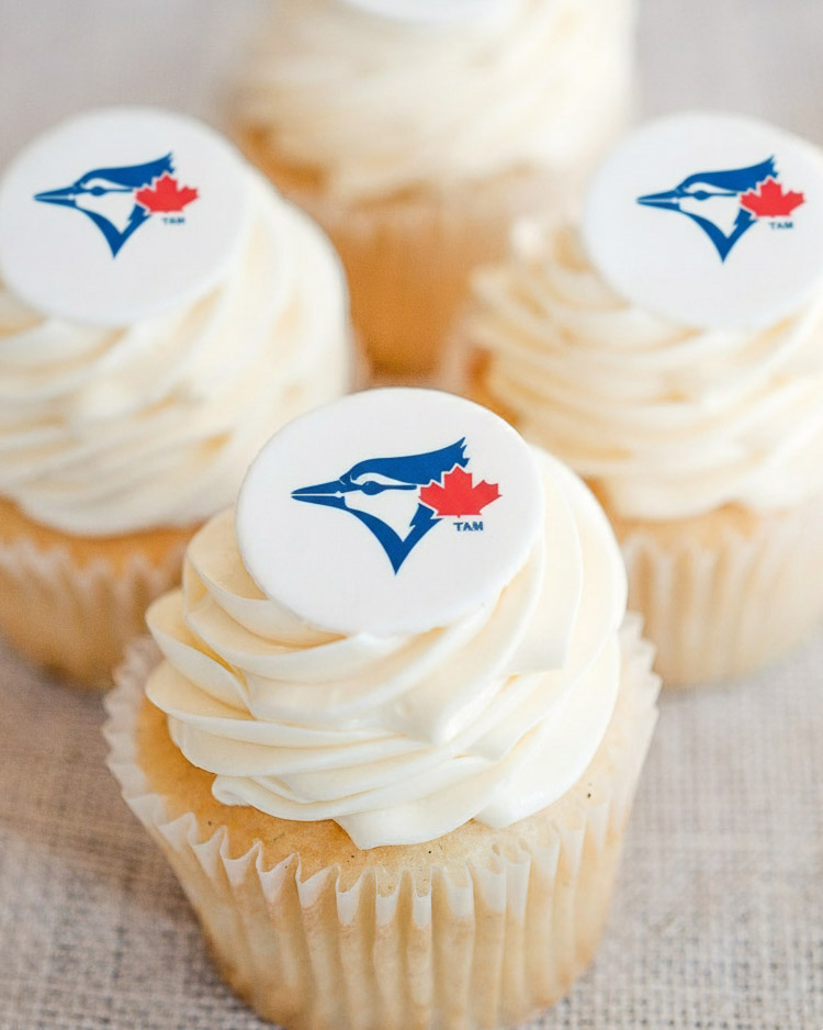 Blue Jays Cupcakes close up