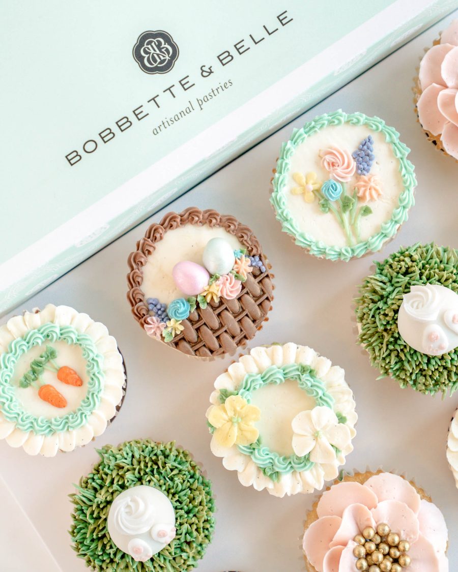 Easter Garden Cupcakes overhead